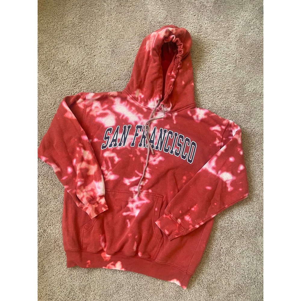 San Francisco California Acid Wash hoodie Sweatshirt - size large
